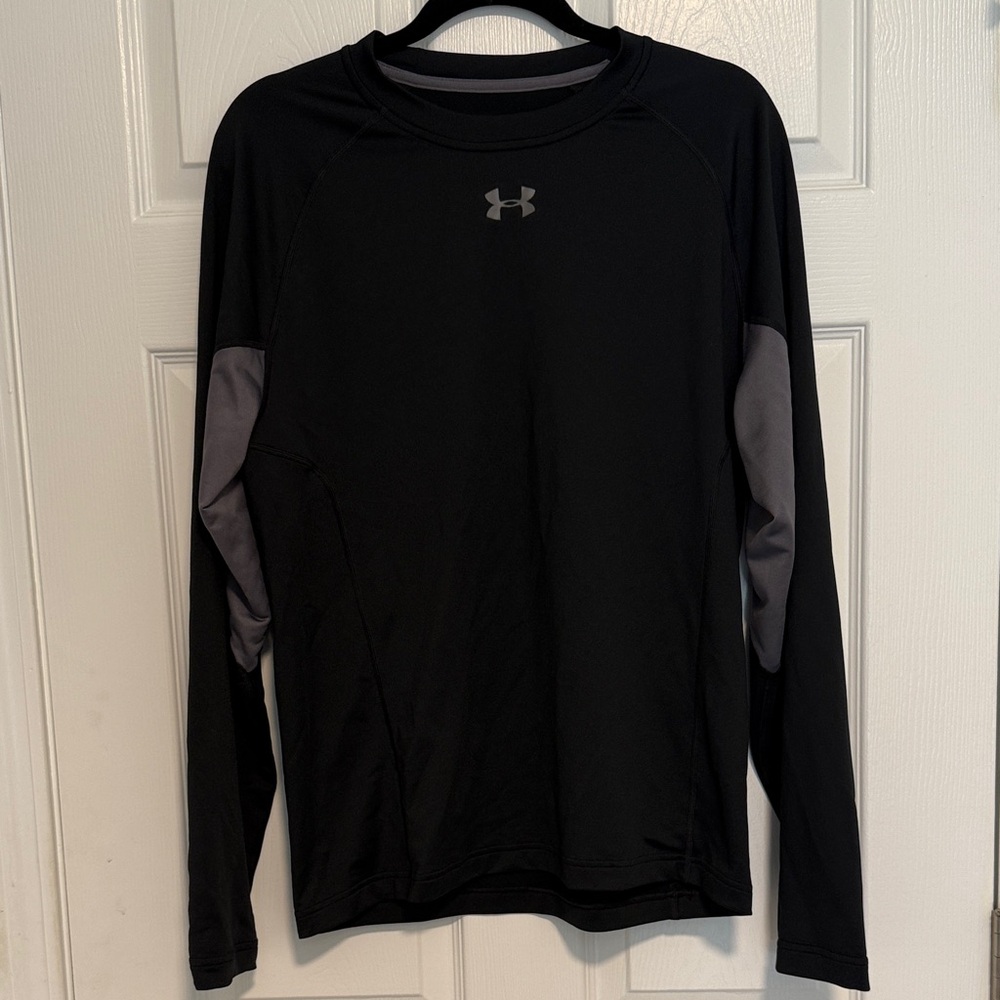 Under Armour Men's Long Sleeve Black Tee with Gray Panels